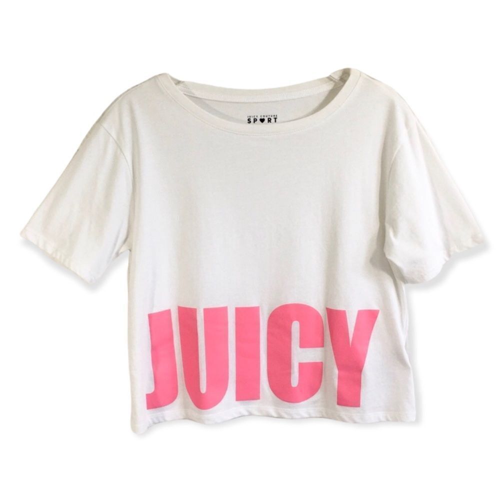 🔃Juicy Couture Sport Logo White Crop Top